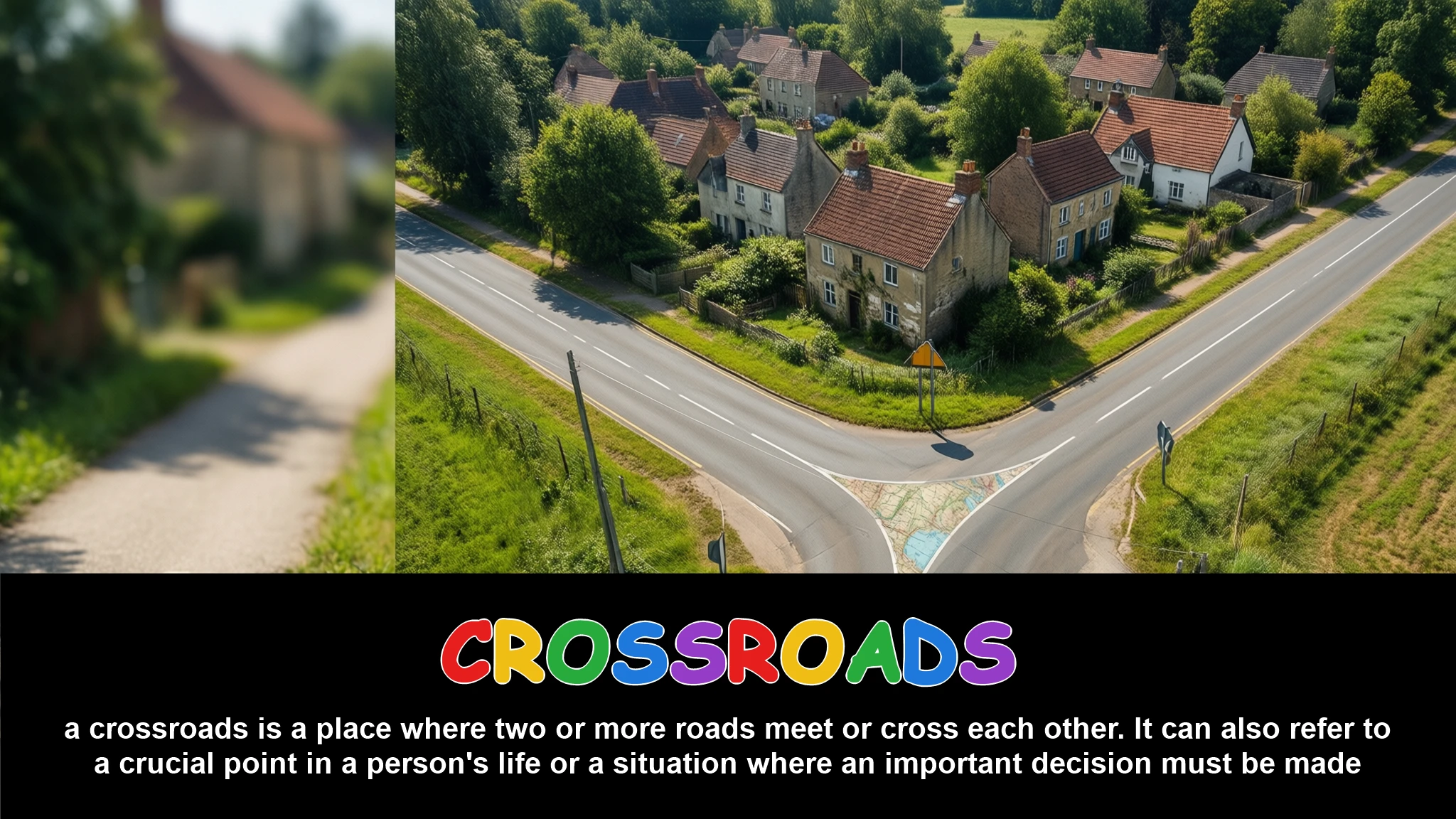 English Illustration for crossroads